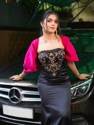 Mermaid gown drape sleeves