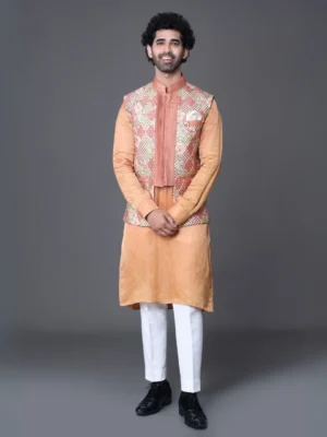 Silk Blend Kurta With Jacket