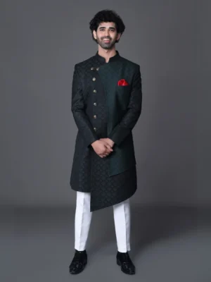 Black Indo Western Sherwani