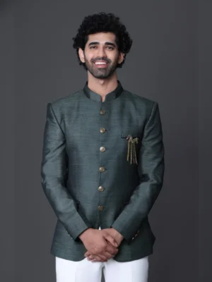 Olive Green Bandhgala Coat