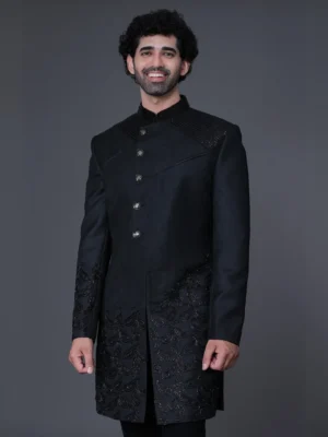 Black Indo Western Sherwani