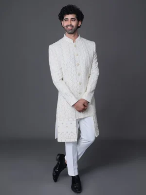 Royal Ivory Embroidered Sherwani