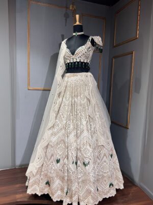 Thread work lehenga