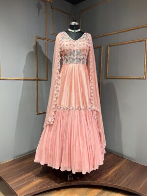 Anarkali suit with pearl work