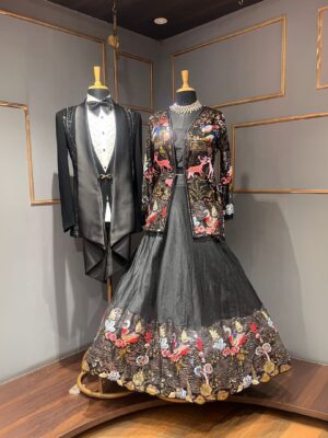 Thread Embroidery couple outfit