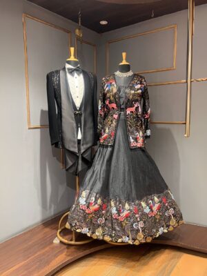 Thread Embroidery couple outfit