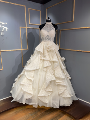 Off-white ball gown