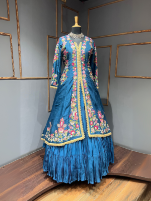 Thread embroidery lehenga